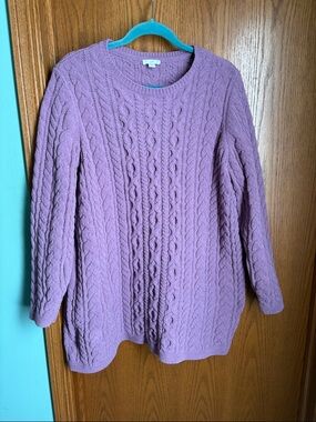 J. Jill Lavender Chenille  Cozy Crewneck Sweater